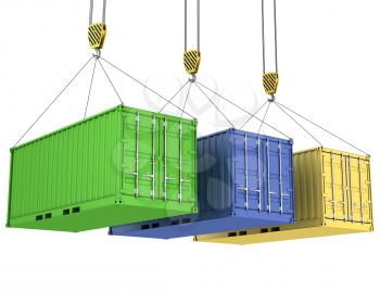 Royalty Free Clipart Image of Freight Containers