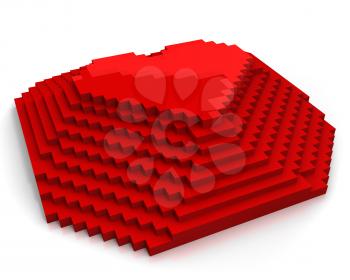 Royalty Free Clipart Image of a Pixel Heart