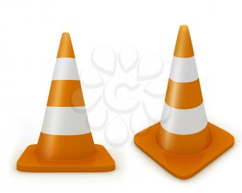 Royalty Free Clipart Image of Traffic Cones