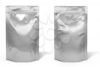 Foil bag package isolated on white background