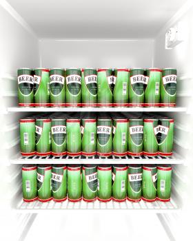 Fridge full with beer cans