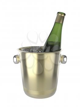 Ice bucket with bottle of wine