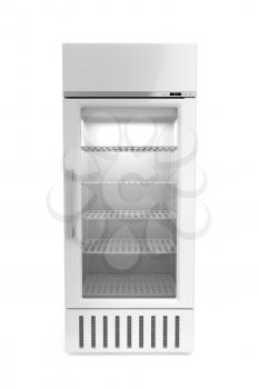 Market refrigerator on white background