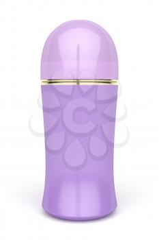 Woman's roll-on deodorant on white background