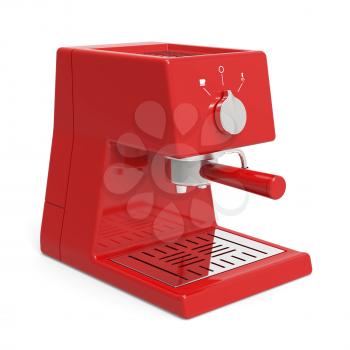 Espresso machine on white background