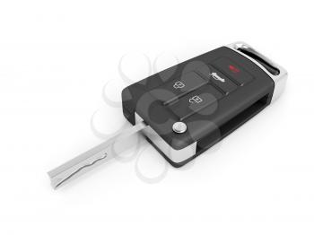 3d illustration of car key on white background