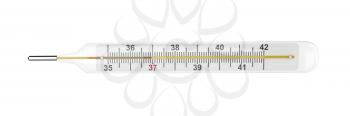 Mercury thermometer isolated on white