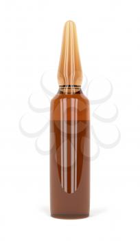 Medical ampule on white background