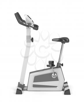 Exercise bicycle on white background