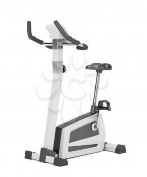 Exercise bike on white background