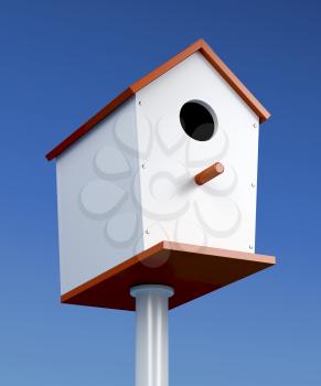 Nest box and blue sky