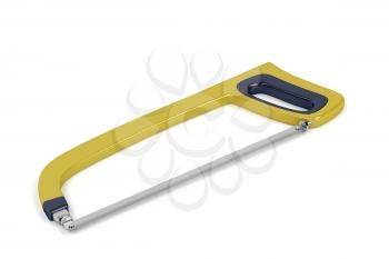 Hacksaw on white background, 3d rendered image