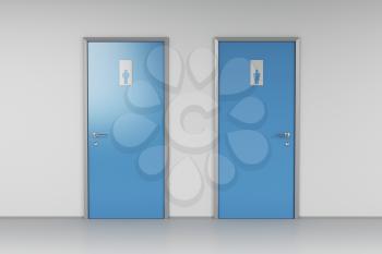 Toilet doors for male and female genders