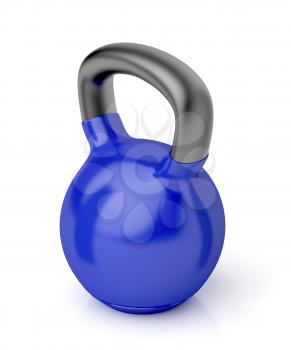 Kettlebell on shiny white background