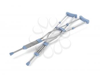 Underarm crutches on white background 