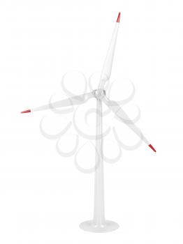 Wind turbine on white background