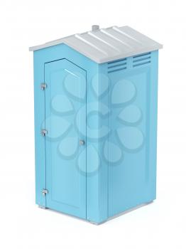 Portable chemical toilet on white background 