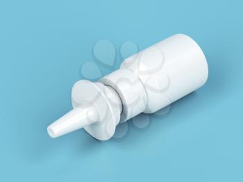 3D illustration of white nasal spray bottle