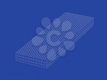 3d wire-frame model of sweet wafer