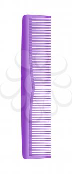 Purple plastic comb isolated on white background