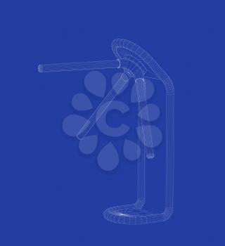 3D wire-frame model of turnstile