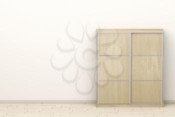 Wood wardrobe with sliding doors
