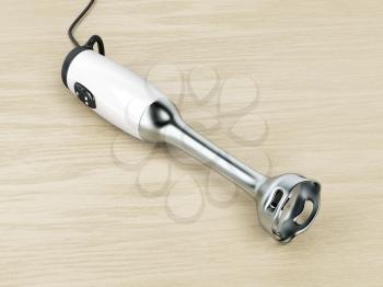 Hand blender on a wood table