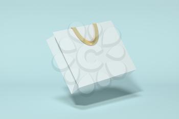 Paper shopping bag, product packaging, 3d rendering. Computer digital drawing.