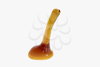 Golden honey drop on white background, 3d rendering. Computer digital drawing.