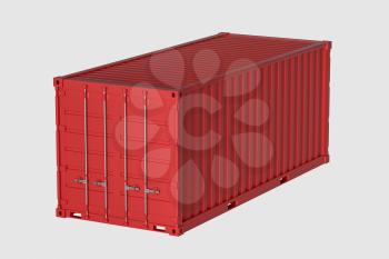 Container and weight,logistics and transmission,3d rendering. Computer digital drawing.