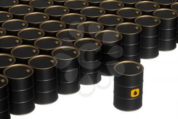 Oil barrel with white background,3d rendering. Computer digital drawing.