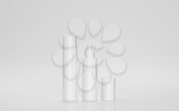 Blank cosmetic tube packaging mockup, 3d rendering. Computer digital drawing.