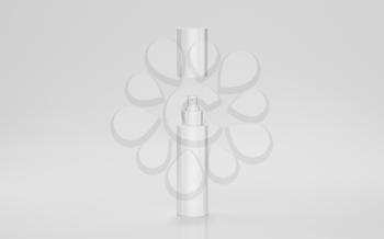 Blank cosmetic tube packaging mockup, 3d rendering. Computer digital drawing.