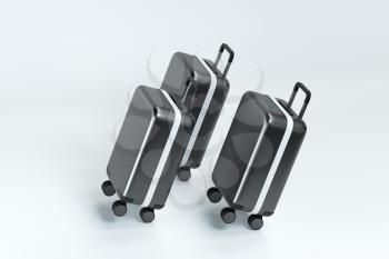 Luggage with white background, 3d rendering. Computer digital drawing.