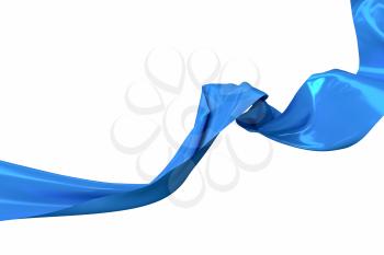 Flowing cloth with white background, 3d rendering. Computer digital drawing.