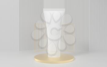 Blank cosmetic bottle with white background, 3d rendering. Computer digital drawing.