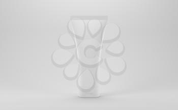 Blank cosmetic bottle with white background, 3d rendering. Computer digital drawing.