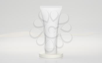 Blank cosmetic bottle with white background, 3d rendering. Computer digital drawing.