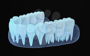 Healthy Teeth, teeth treatment, 3d rendering. Computer digital drawing.