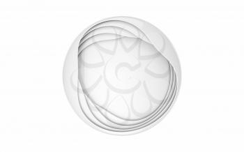 White curves with abstract geometry, 3d rendering. Computer digital drawing.