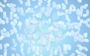 Large groups of germs with white background, 3d rendering. Computer digital drawing.