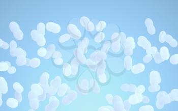 Large groups of germs with white background, 3d rendering. Computer digital drawing.