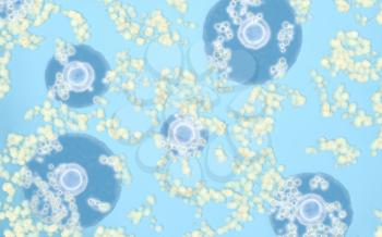 Infected bacteria, germs and fungus, 3d rendering. Computer digital drawing.