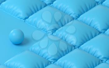 A blue cushion of air, 3d rendering. Computer digital drawing.