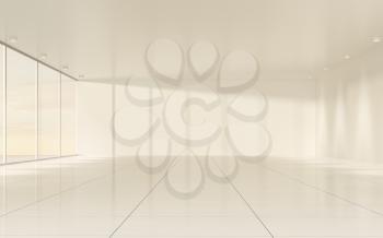 The white empty room, 3d rendering. Computer digital drawing.