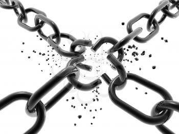 Royalty Free Clipart Image of Chains Breaking