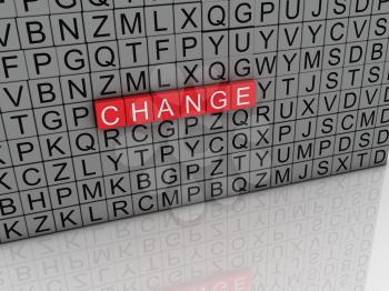 3d imagen Change concept word cloud background