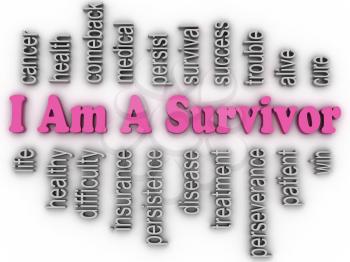 3d imagen I Am A Survivor  concept word cloud background