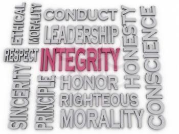 3d imagen Integrity concept word cloud background