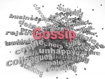 3d image Gossip issues concept word cloud background